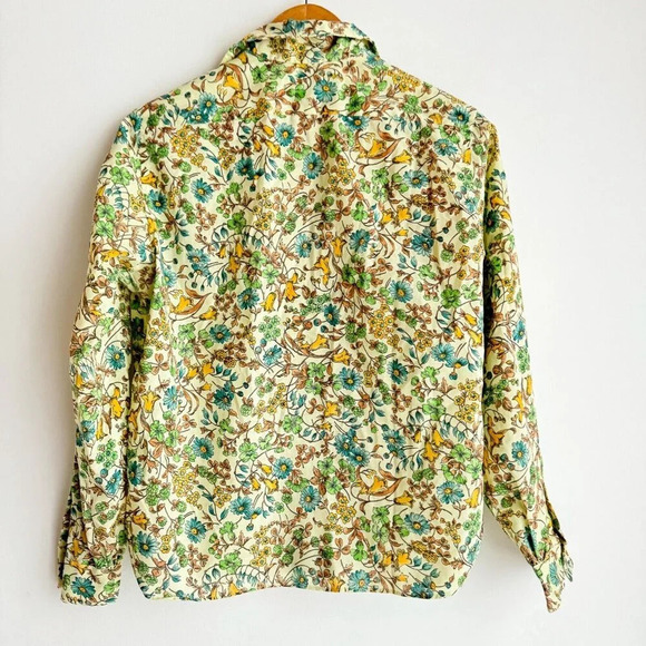 Lady Hathaway Fine Floral Print Cotton Button Down Blouse M - Picture 5 of 7